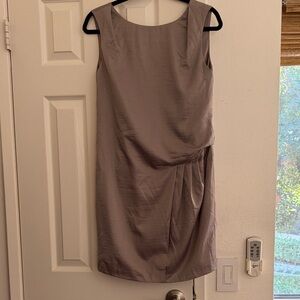 C. Luce Sleek Sleeveless Mini Dress in Taupe